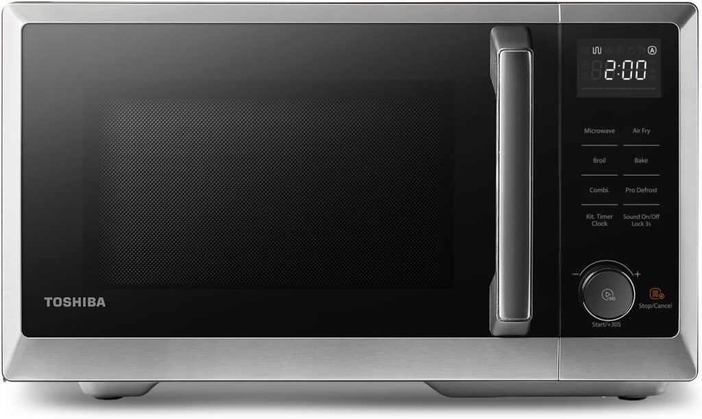 Toshiba 800w 23L Microwave Oven with Digital Display, Auto Defrost, One-touch Express Cook with 6 Pre-Programmed Auto Cook, and Easy Clean - Black - ML-EM23P(BS)