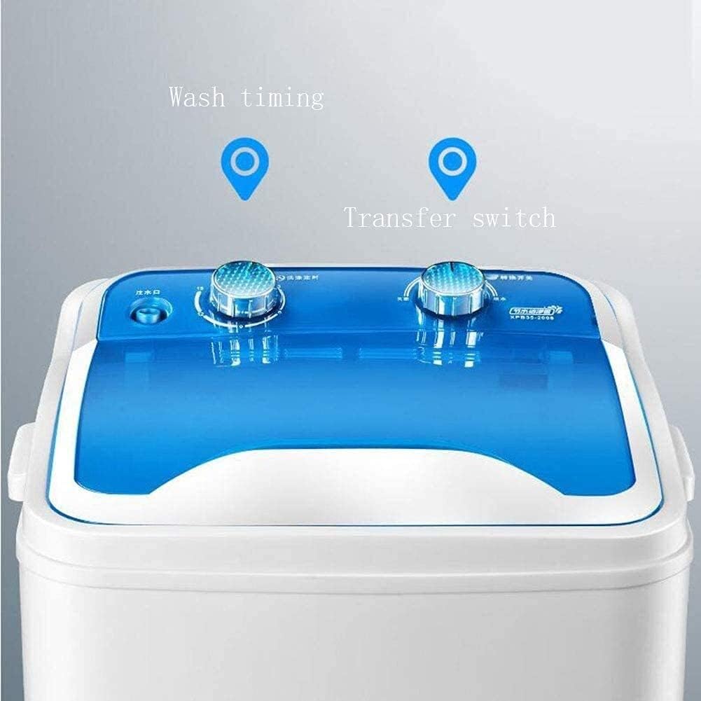 AMAZOM Portable Single-Tub Washing Machine With Drain Basket Mini - 7 Kg Washing Capacity Washing Power 400W For Apartments, Camping, Dorm Room,Black